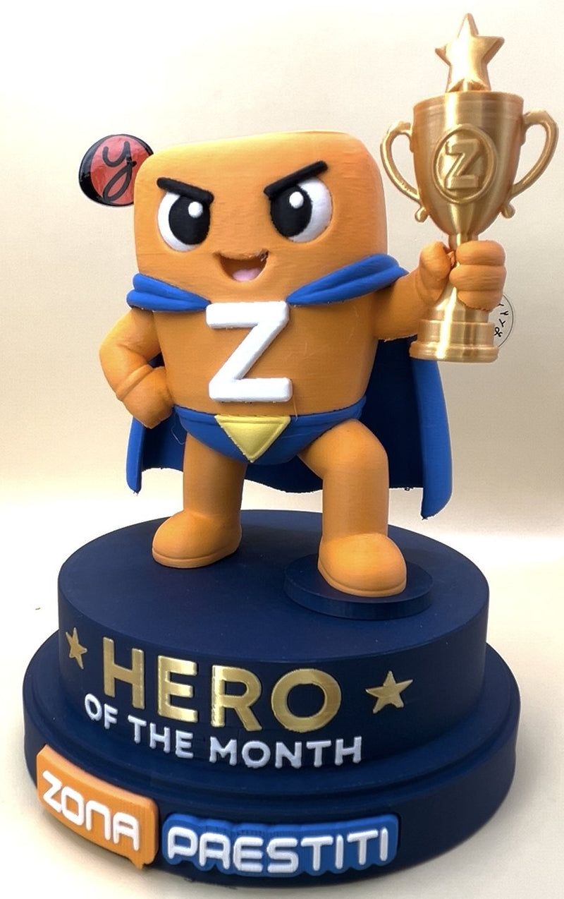Mascotte 3D, portachiavi NFC e trofeo realizzati da TYDE per ZonaPrestiti